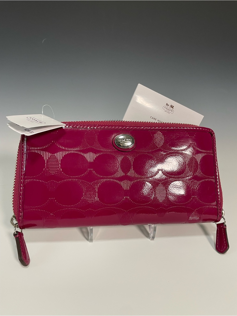Coach Peyton Embossed Patent Leather Wallet in Cranberry, New With Tags!
